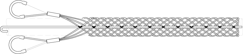Heavy duty support grips double eye rod closing